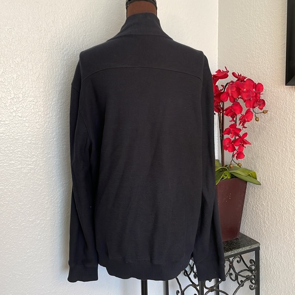 Calvin Klein Black Full Zip 100% Knit Cotton lightweight Jacket XL - Picture 3 of 6